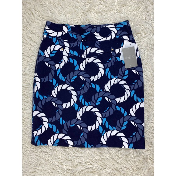 Anthropologie Dresses & Skirts - NWT Leifsdottir Women's 6 Blue White Nautical Straight Pencil Skirt